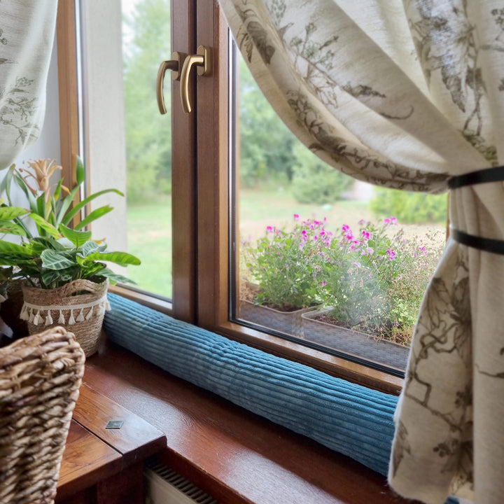 4L Textil Zugluftstopper Cord Durchzugstopper Windstopper für Türen und Fenster Luftzugstopper für T