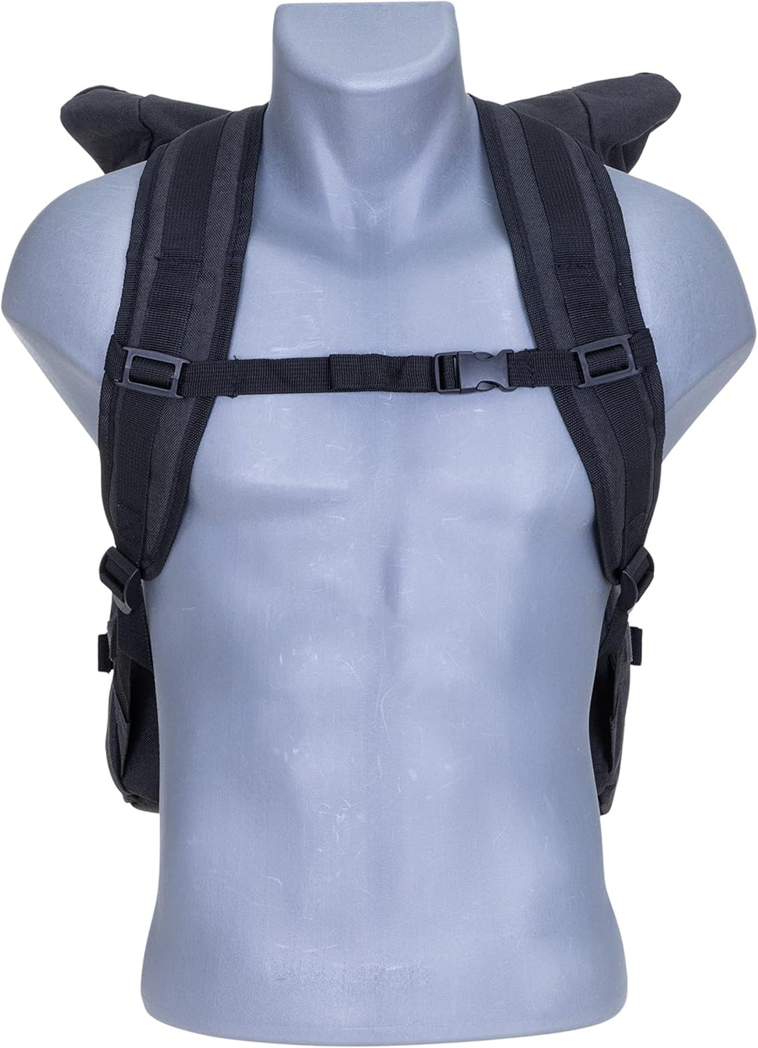 New Rebels Rucksack COURIER A4 Roll Up Kurierrucksack + Flasche (Schwarz), Schwarz