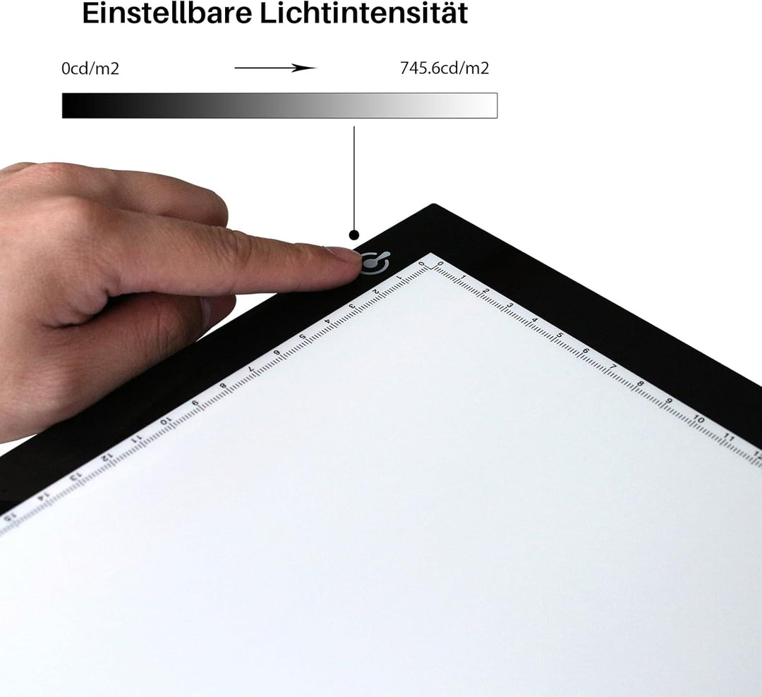 HUION Leuchttisch L4S LED Pad, 31 x 21cm Arbeitsbereich, Tragbare Lichtkasten Leuchtkasten mit USB K