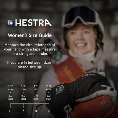 Hestra Heli Skihandschuhe für Damen – klassischer Leder-Schneefäustling zum Skifahren, Snowboarden u