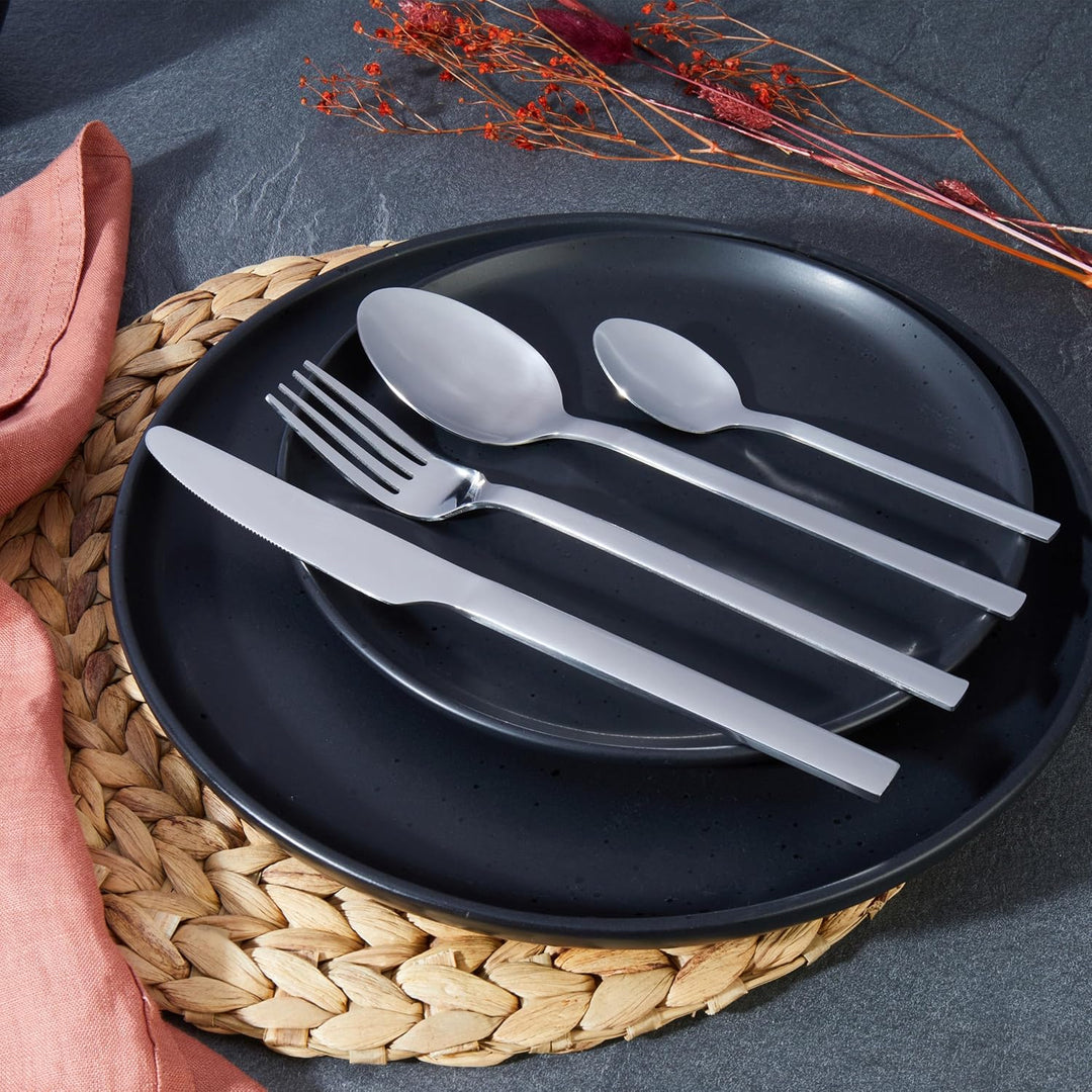 Russell Hobbs Besteckset 16-teilig, Edelstahl Besteck Set für 4 Personen, Vermont Besteckset Hochgla