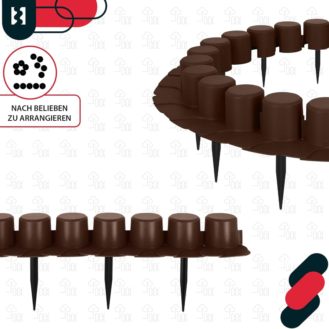 KOTARBAU® Garten-Palisade 60mm x 4,05m Braun zum Abgrenzen von Rasen und Gehwegen, Braun