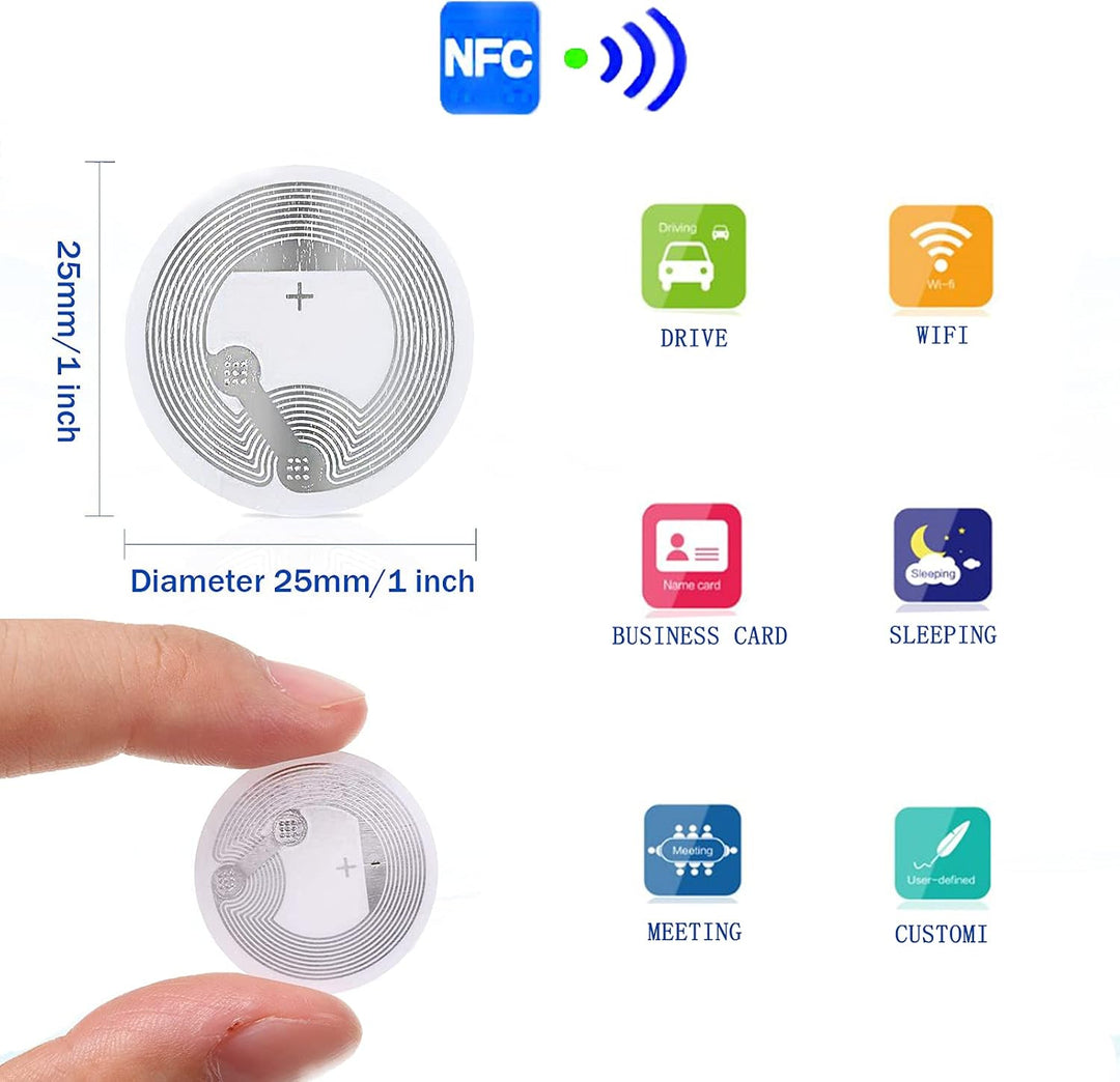 Fongwah 20x NTAG216 NFC Aufkleber mit 924 Bytes Speicher, Passwort Bestätigung protectionpcs,