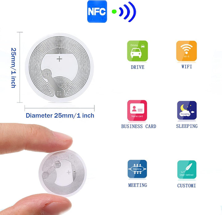 Fongwah 20x NTAG216 NFC Aufkleber mit 924 Bytes Speicher, Passwort Bestätigung protectionpcs,