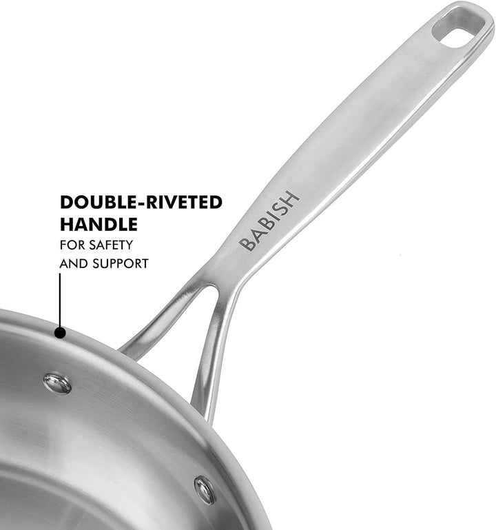 Babish Tri-Ply Stainless Steel Saute Pan w/Lid, 5-Quart Saute Pan (5-Quart), Saute Pan (5-Quart)