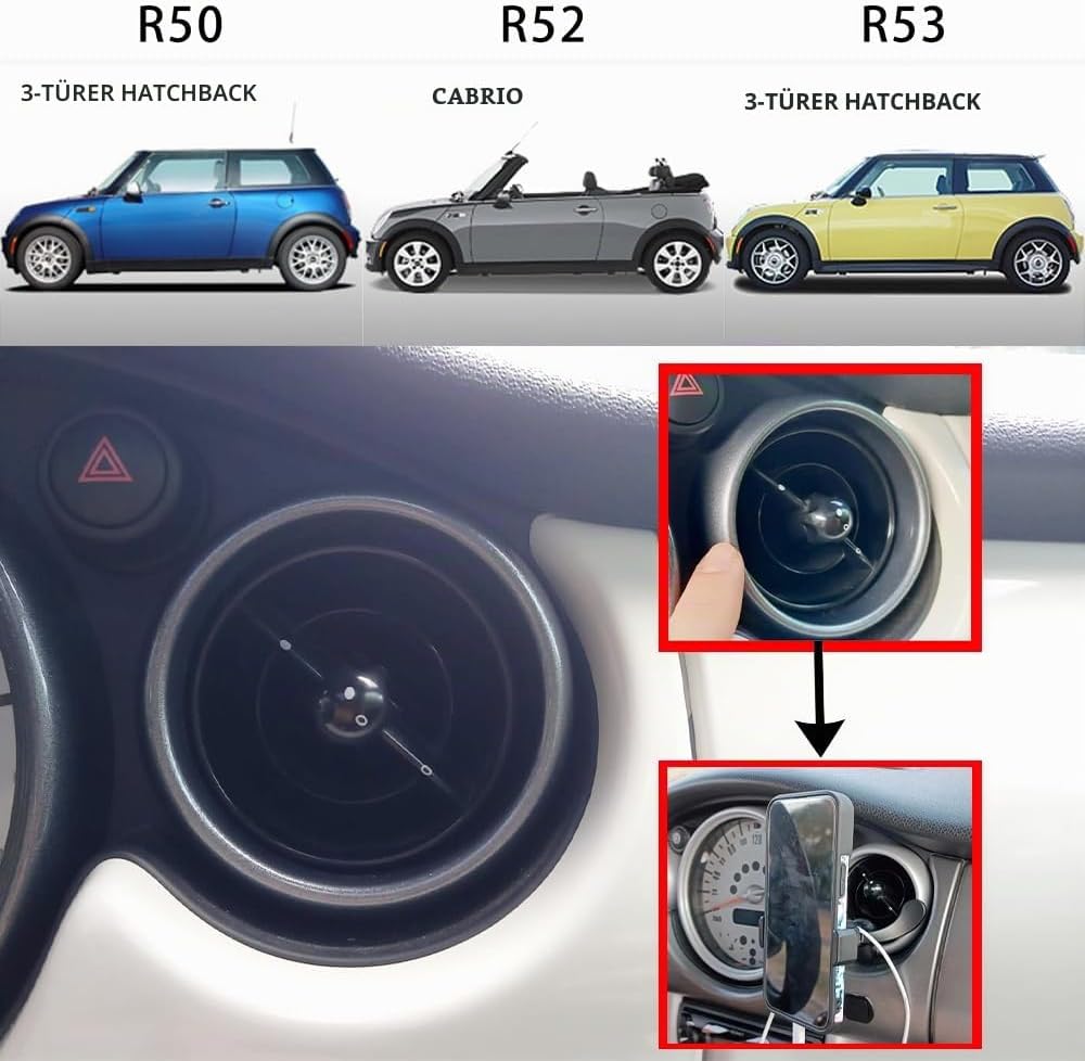 Auto Telefon Halter, Für Mini Cooper R50/R52/R53 Runde Luft Ventilation Telefon Halter für iPhone &amp;