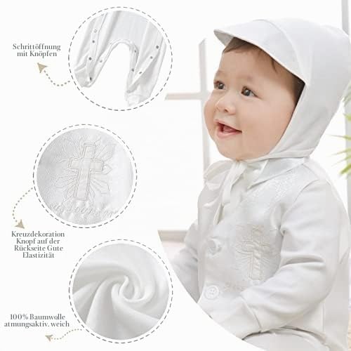 Booulfi Baby Kleidung Jungen 0-12 Monate Strampler Neugeborene Body Langarm Overall Winter Baby Erst