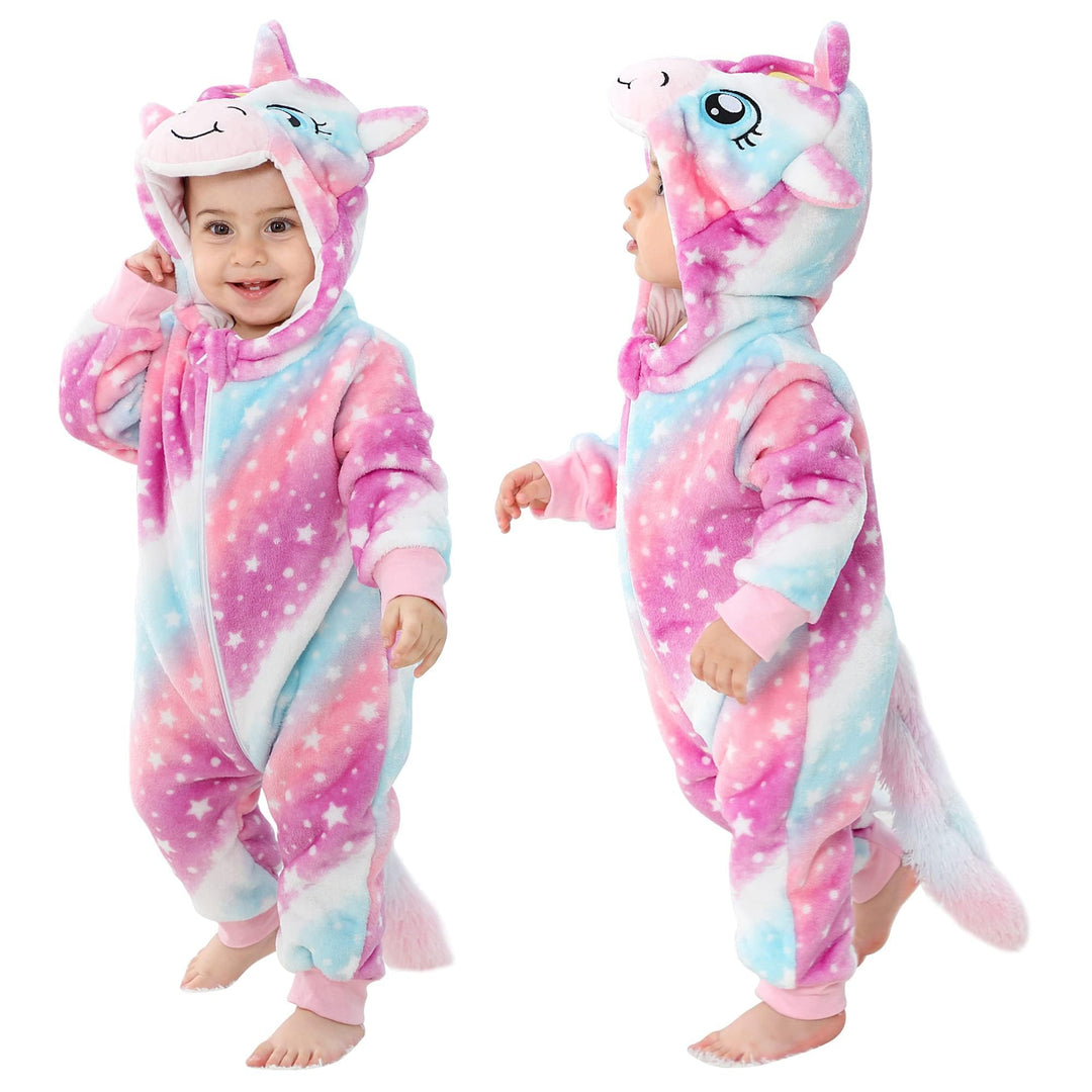 COOKY.D Unisex Winter Hooded Romper Jumpsuit 2-36 Months 2-5 Monate Stern, 2-5 Monate Stern