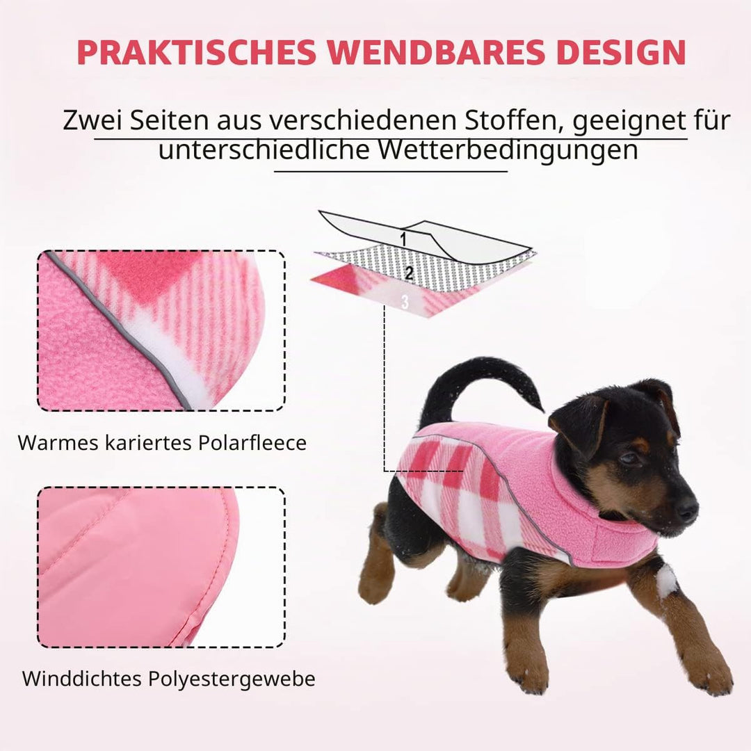 Warme Hundemantel Winter, Hundemantel mit Bauchschutz, Wintermantel für Hunde mit Reflektierend, Wen