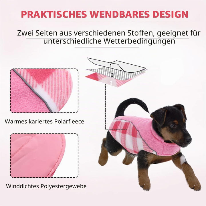 Warme Hundemantel Winter, Hundemantel mit Bauchschutz, Wintermantel für Hunde mit Reflektierend, Wen