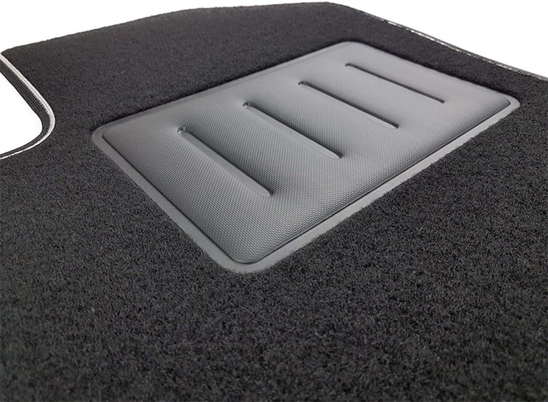 Das Teppich Auto, sprint03101, FuÃŸmatten Teppiche Schwarz rutschfest, verstÃ¤rkter Rand, zweifarbig