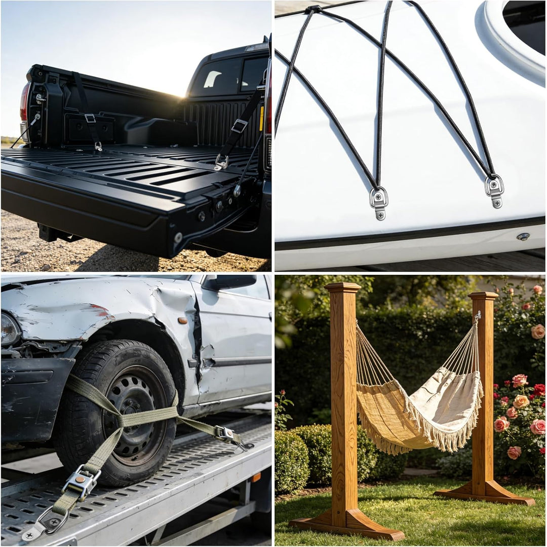 8 Stück D Ring Zurrösen Edelstahl Zurrösen für Anhänger D Rings Heavy Duty für LKW, SUVs, Anhänger,