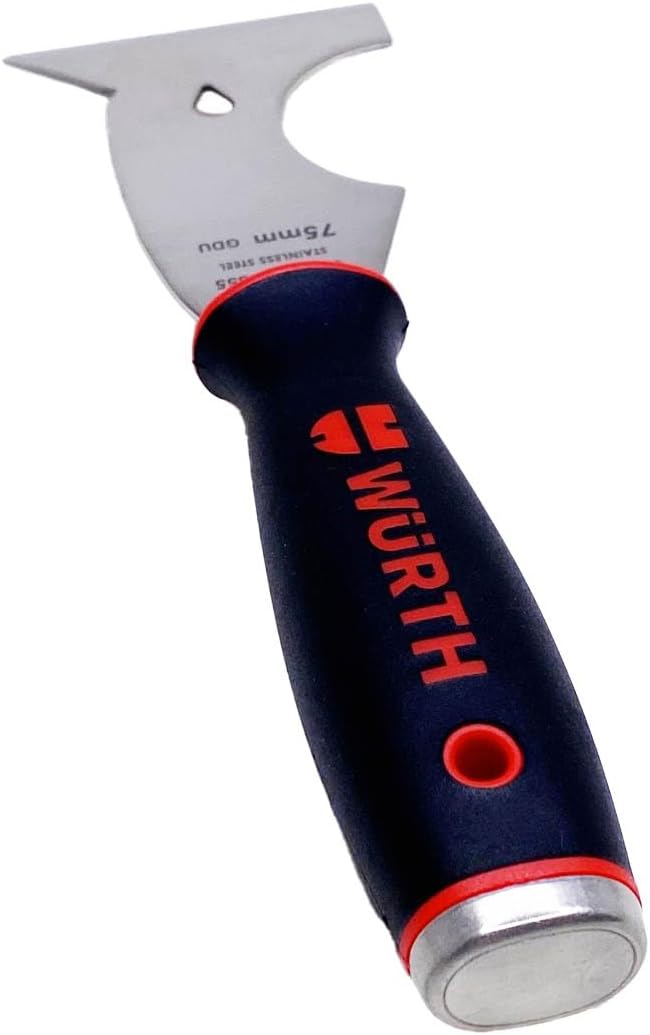 Würth Profi Edelstahl Multifunktionsschaber 75mm mit Schlagkappe, Lackschaber, Spachtel, Universalsp