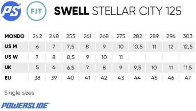 Powerslide Inline Skate Swell Stellar City 125, für Fitness, für Damen und Herren 47, 47