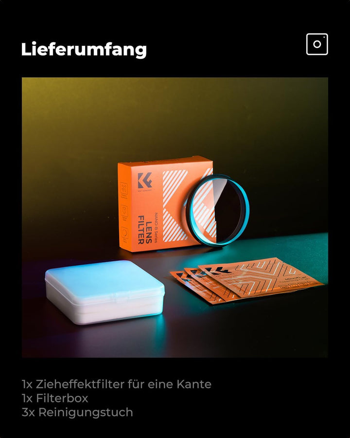 K&F CONCEPT 67mm Einzelbewegungsunschärfe-Effektfilter Optisches Glasprisma Spezialeffekt-Kameraobje