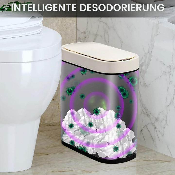 Automatischer Mülleimer Elektrisch mit Sensor - Badezimmer Mülleimer, Mülleimer Küche, Geruchsdicht
