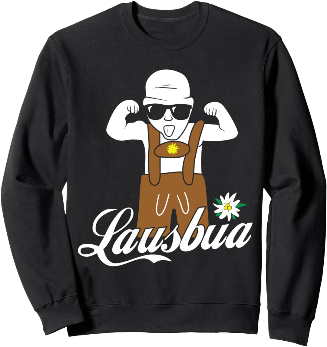 Lausbua mit Lederhose und Sonnenbrille Lustiges Bayern Tirol Sweatshirt
