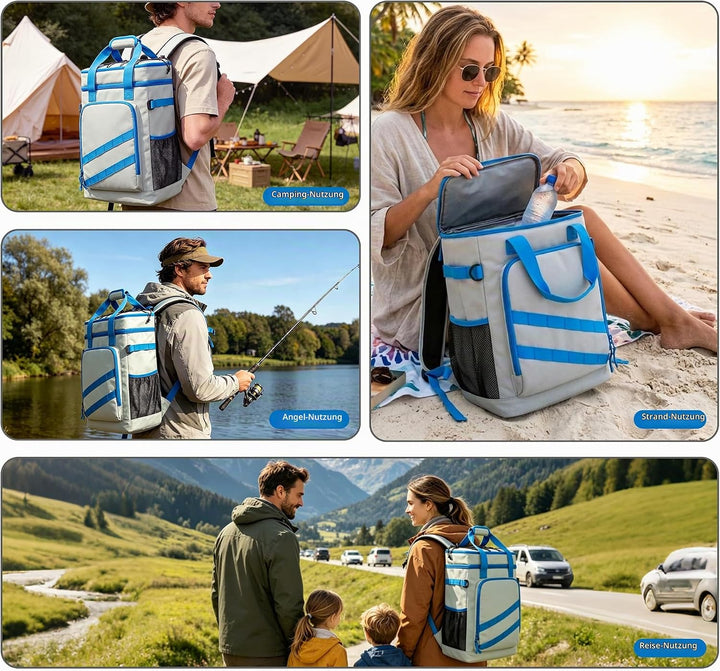 Kühlrucksack 40L, Leichter Rucksack mit Flaschenöffner, für Strand, Reisen, Camping und Mittagessen