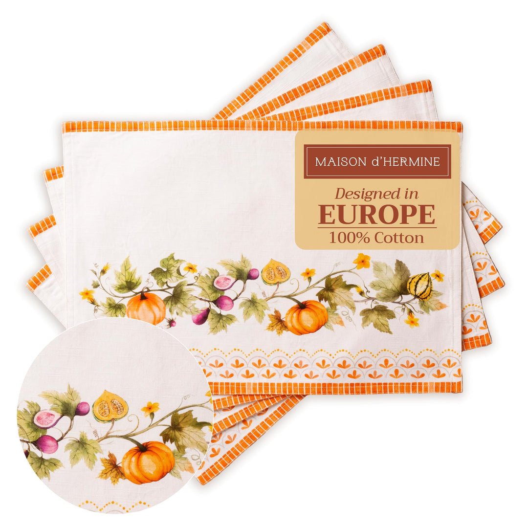 Maison d' Hermine Stoff-Tischsets 33cm x 48cm 100% Baumwolle Set mit 4 Dekoratives waschbares Ostert