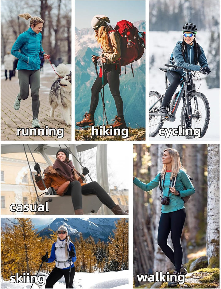 baleaf Thermoleggings Winter Damen Fahrradhose Lang mit Reissverschluss Warm Gefüttert Jogginghose R