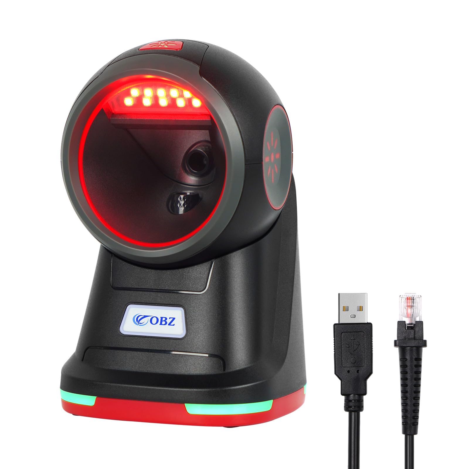 OBZ Desktop Barcode Scanner 1D 2D QR-Code | USB-Kabelgebundener Hands ...