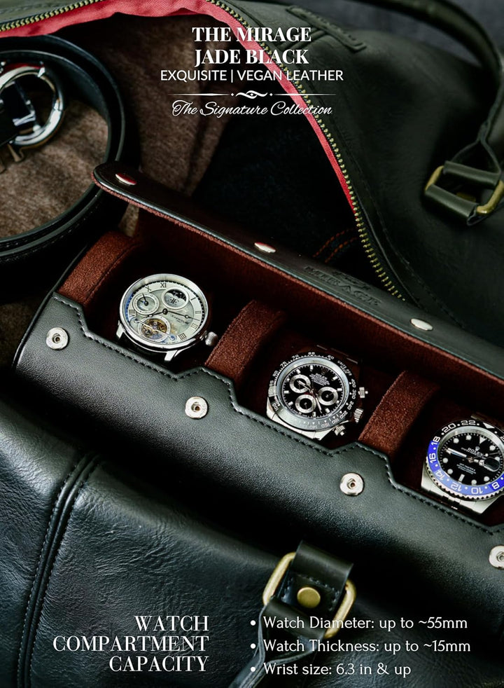 Watch Roll Case for Men - Watch Travel Case - Storage Organizer and Display - Mirage Watch Roll Case