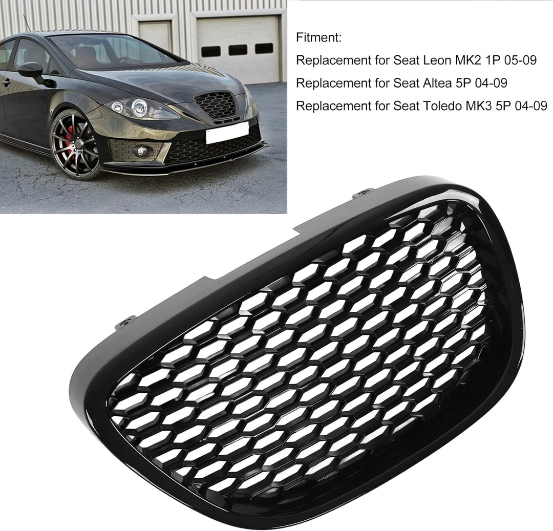 Motorhaube Lüftungsgitter Abdeckung Kühlergrill 1133007 Glänzend Schwarz Hitzebeständiger Stossfänge