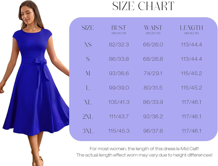 DRESSTELLS Cocktailkleid Damen Festliche Kleider 1950er Knielang Rockabilly Hochzeitkleid Swing Part