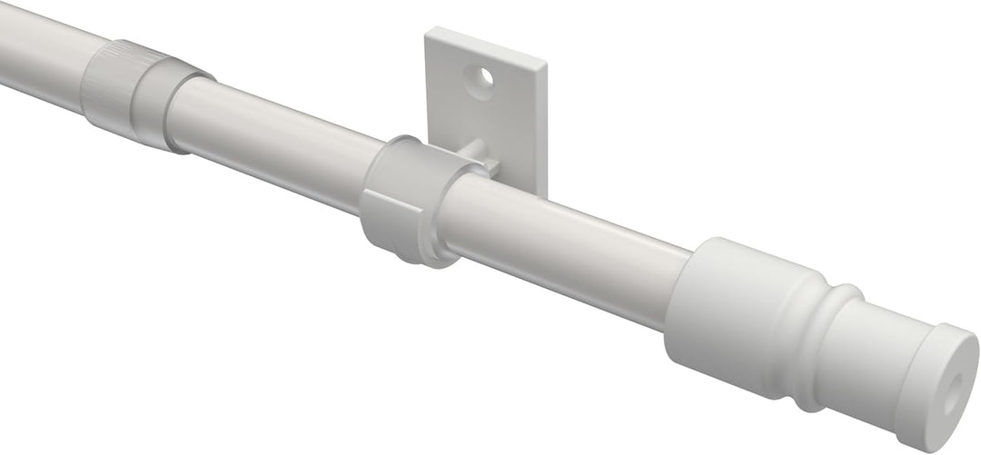 Interdeco Cafehausstange (1 Stück), Scheibenstange Weiss in 12 mm Ø, Sora, 85-135 cm ausziehbar, 85-