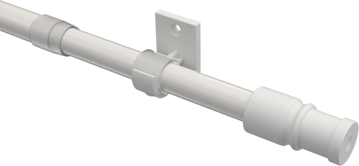 Interdeco Cafehausstange (1 Stück), Scheibenstange Weiss in 12 mm Ø, Sora, 85-135 cm ausziehbar, 85-
