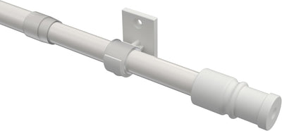INTERDECO Cafehausstange (1 Stück), Scheibenstange Weiss in 12 mm Ø, Sora, 55-85 cm ausziehbar, 55-8