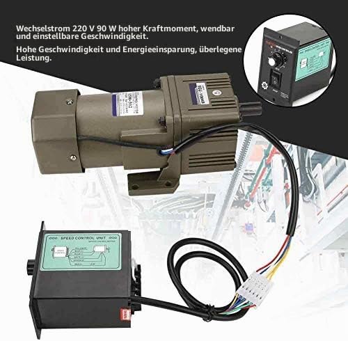 AC 220V 90W Motor mit einstellbarer Drehzahl Stufenlos regelbarer Frequenzumrichtermotor mit Getrieb