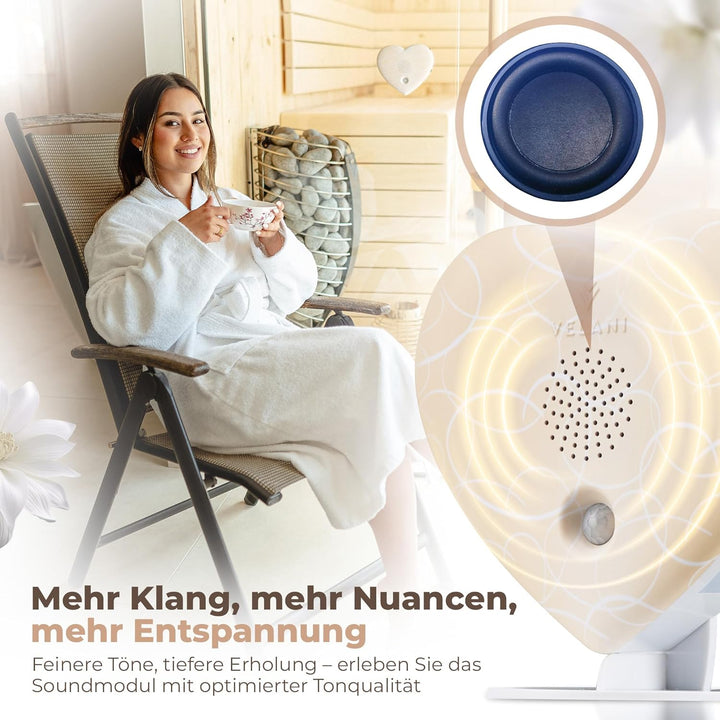 Zwitscher Naturgeräusche Box mit Bewegungsmelder - 18 brillante Klänge, Timer 2–120 Min. für Entspan