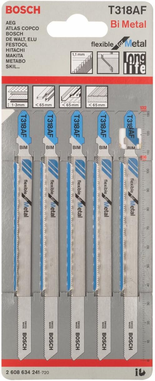 Bosch Accessories Bosch Stichsägeblätter Metall T318AF 5 Stück