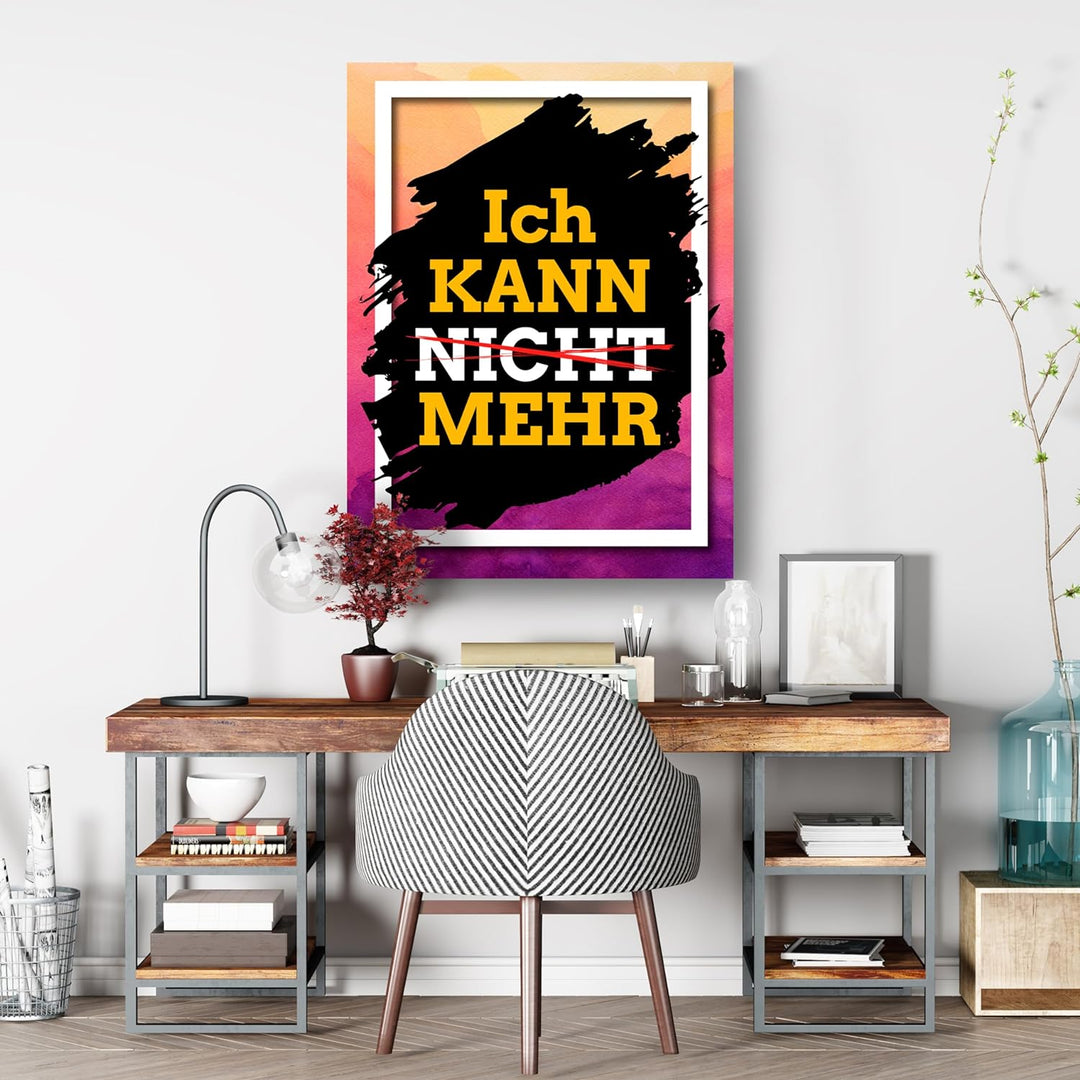 wandmotiv24 Motivations Motiv als Leinwandbild, 60x45cm, Hochformat, Ich kann mehr, Struktur, bunt,