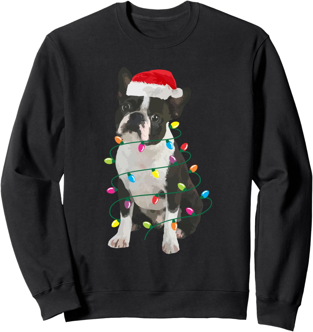 Boston Terrier Christmas Xmas Funny 2020 Männer Frauen Sweatshirt