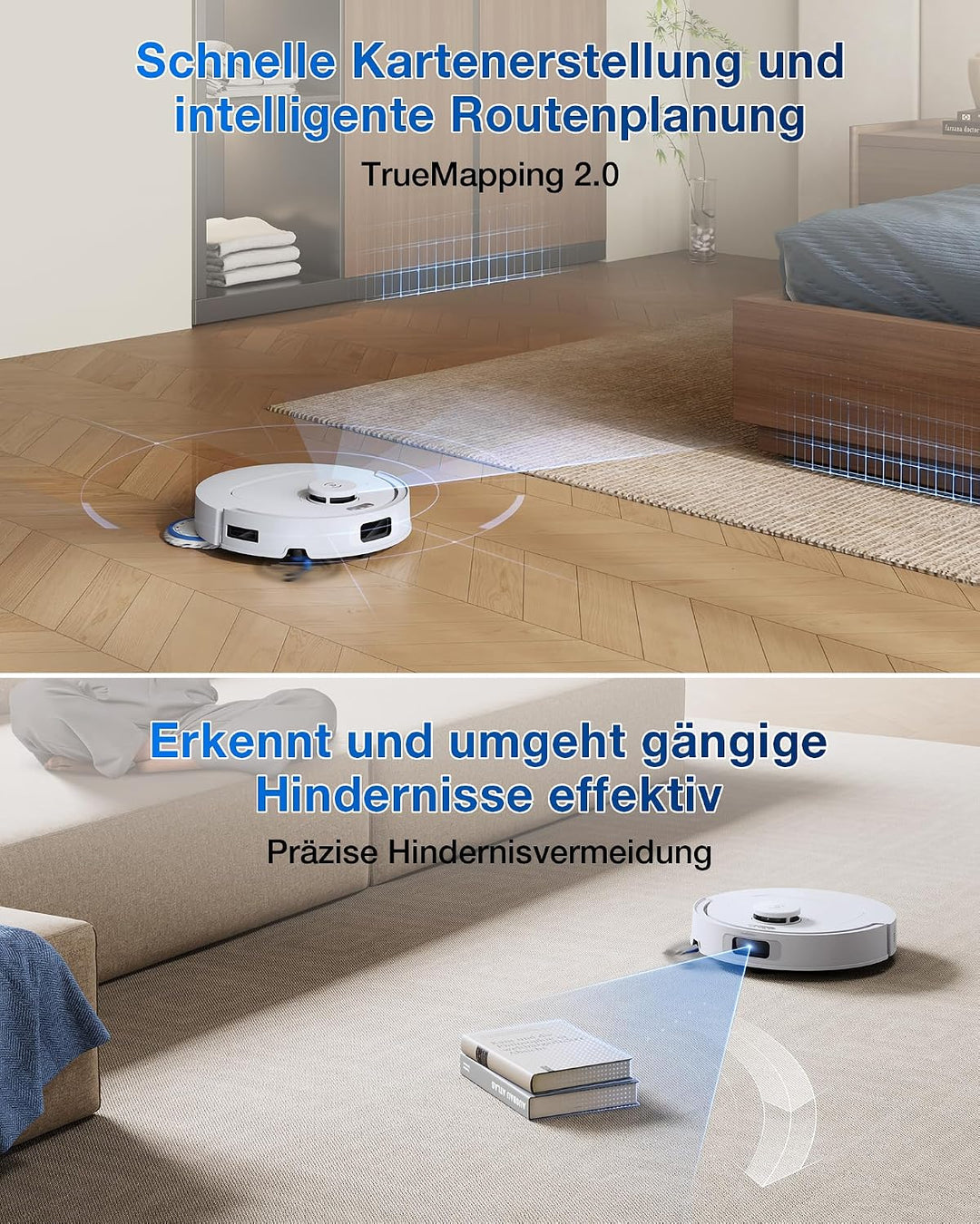 ECOVACS DEEBOT T30C Omni, Saugroboter mit Wischfunktion, 20.000 Pa, OZMO Turbo 2.0 Wischsystem, Zero