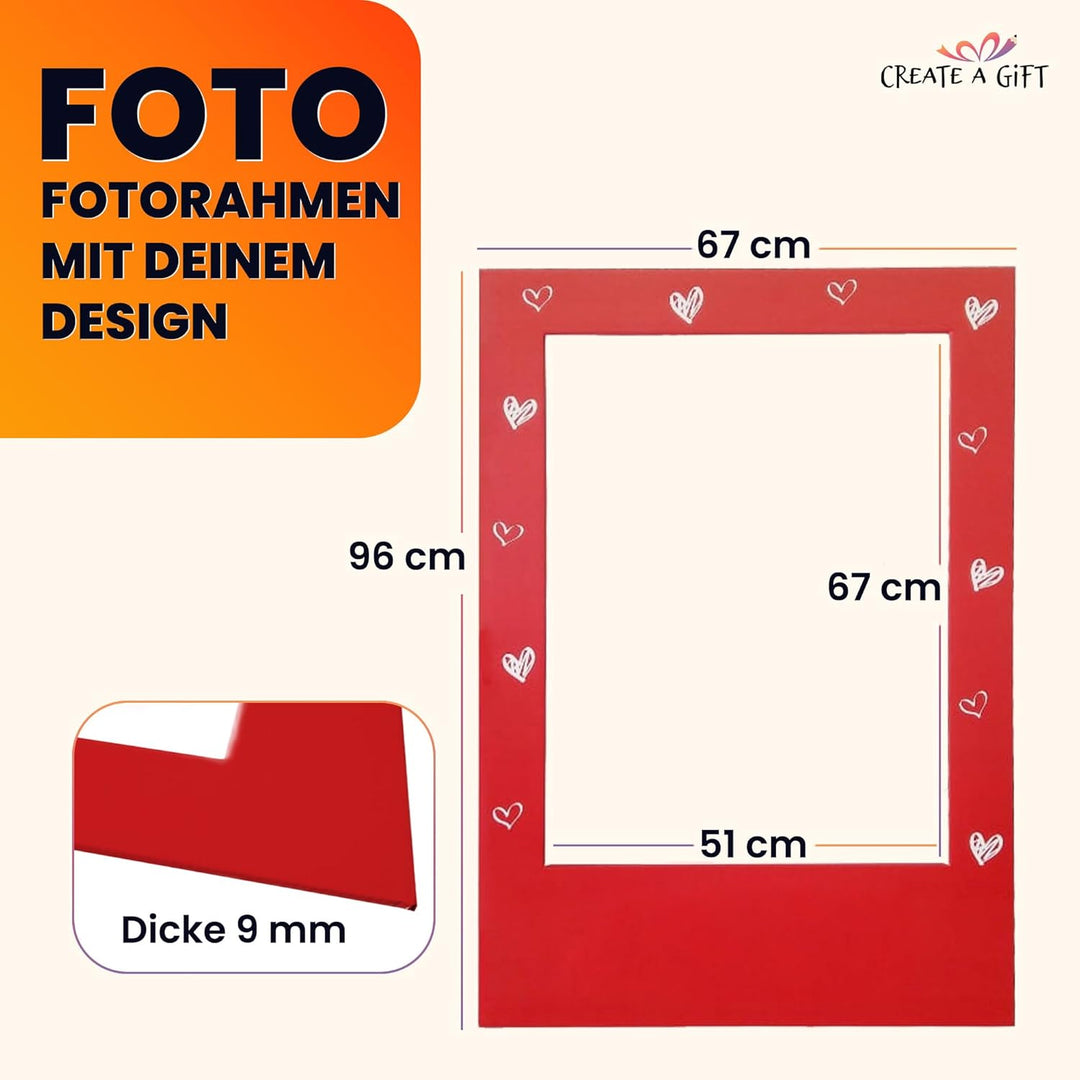 Personalisierter Selfie-Rahmen für Hochzeiten, Geburtstagsfeiern und andere Events – 95x67 cm, aus 9