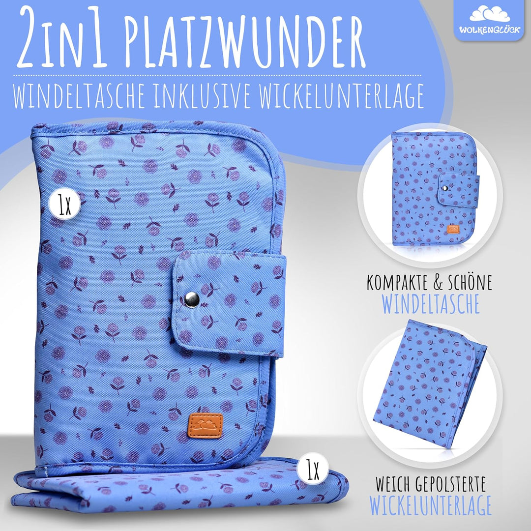 Windeltasche Blau, Blau