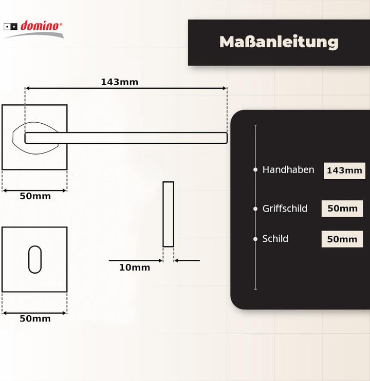 domino Türgriff DIANA-QR M4 BB-Buntbart Drückergarnitur für Zimmertüren Türdrücker-Set Rosetten-Garn