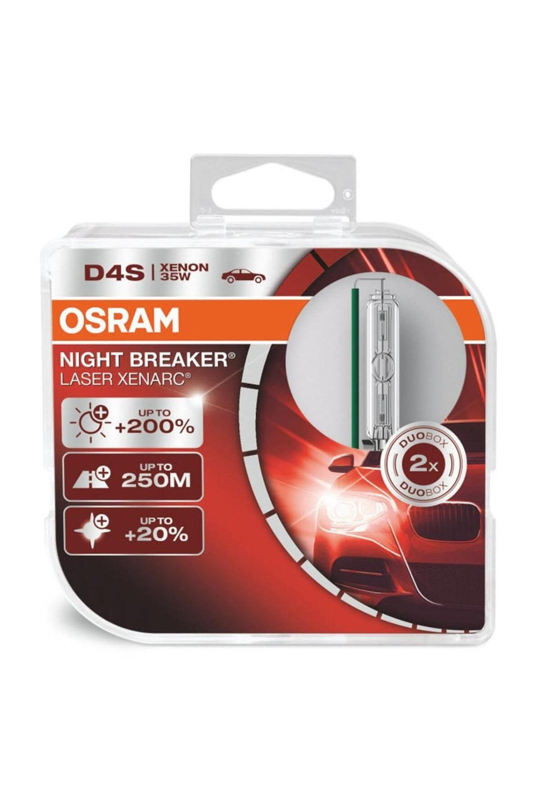 OSRAM XENARC NIGHT BREAKER LASER D4S, +200 % mehr Helligkeit, HID Xenon-Scheinwerferlampe, 66440XNL-