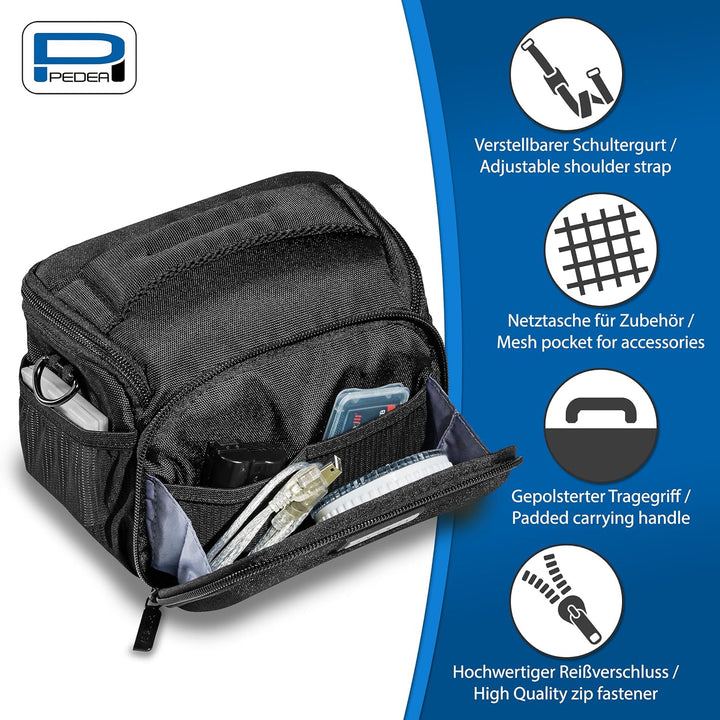 PEDEA DSLR-Kameratasche "Guard" mit Displayschutzfolie für Canon EOS 5DS R M6 M100 100D G1X Mark III