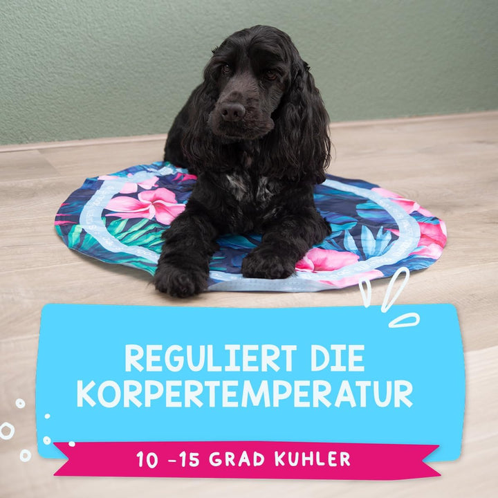 Coolpets Tropical Premium Kühlmatte - Geeignet für Hunde - rutschfest - Dicke Polyester-Aussenschich
