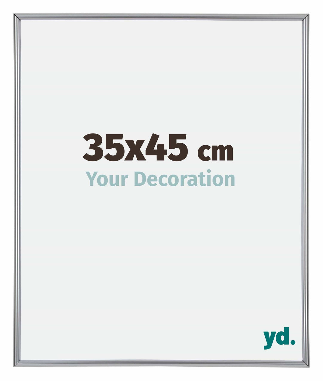 yd. Your Decoration - Bilderrahmen 35x45 cm - Silber Hochglanz - Bilderrahmen aus Kunststoff mit Acr