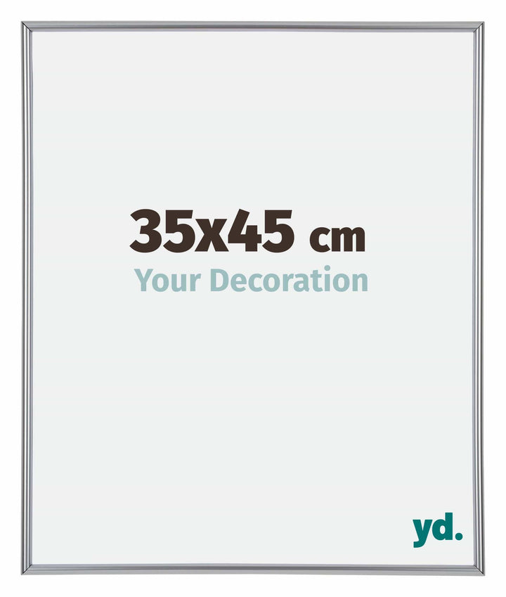 yd. Your Decoration - Bilderrahmen 35x45 cm - Silber Hochglanz - Bilderrahmen aus Kunststoff mit Acr