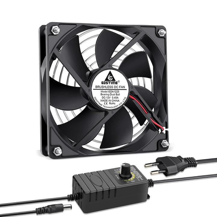 GDSTIME 12V 120mm Lüfter 120mm Gehäuselüfter mit Geschwindigkeitskontrolle AC 220V - 240V Lüfter 300