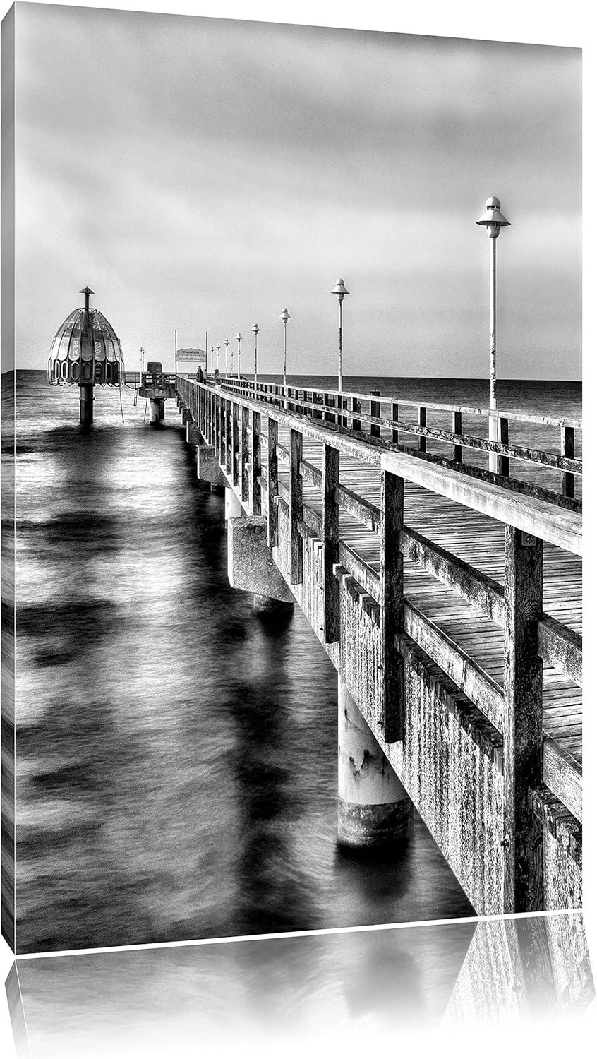 Pixxprint Meer Sonne Strand als Leinwandbild/Grösse: 100x70 cm/Wandbild/Kunstdruck/fertig bespannt,