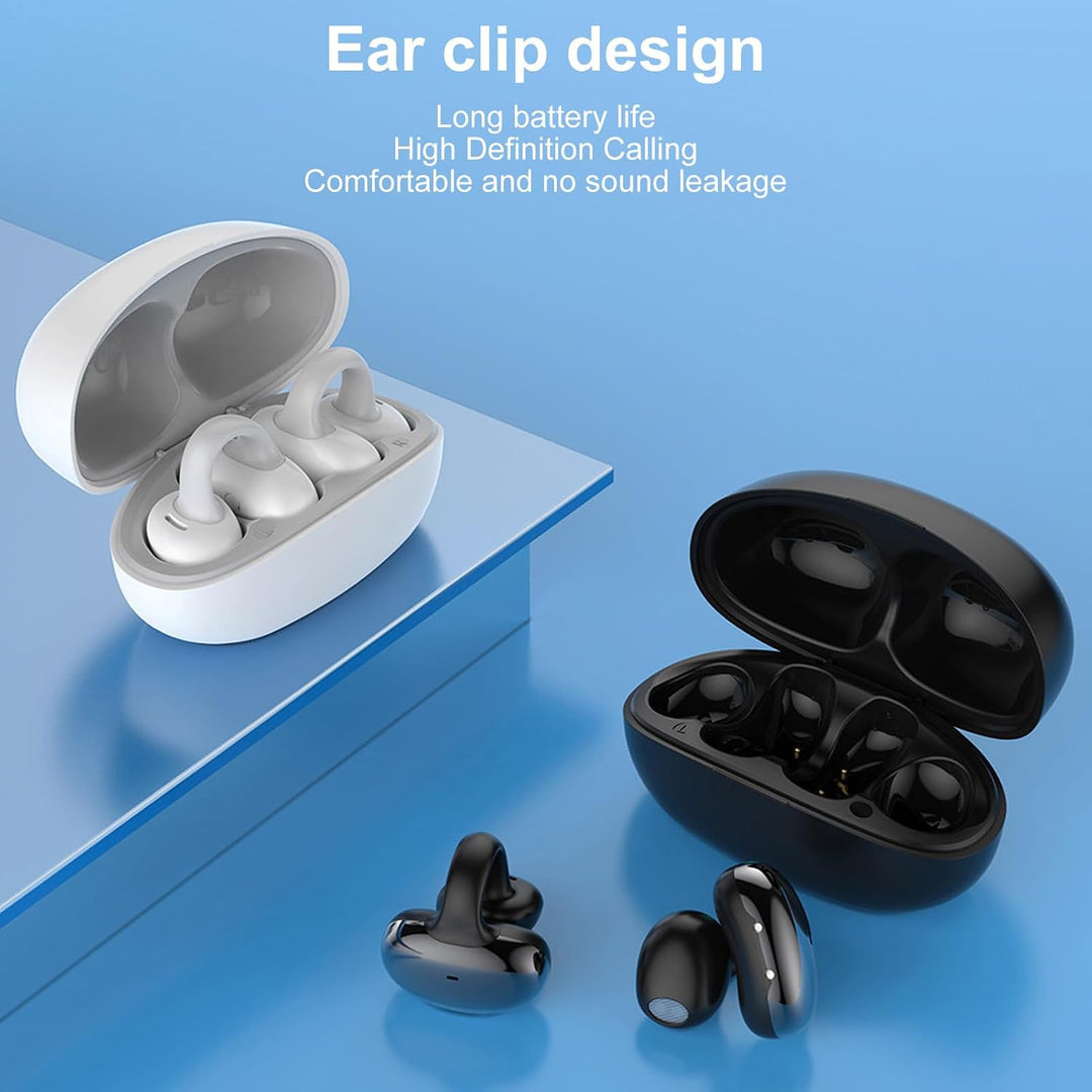 Open Ear Kopfhörer Bluetooth 5.3 ENC Clip On Ohrhörer für Sport | Kabellose Ear Clip Ohrhörer mit 55