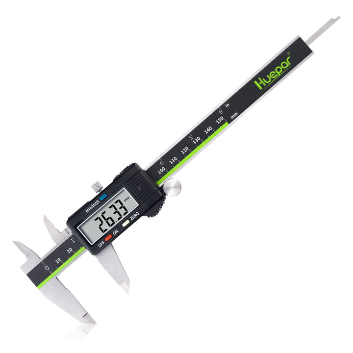Huepar Digitaler Messschieber -Edelstahl Messschieber, Elektronisches Mikrometer mit grossem LCD-Bil