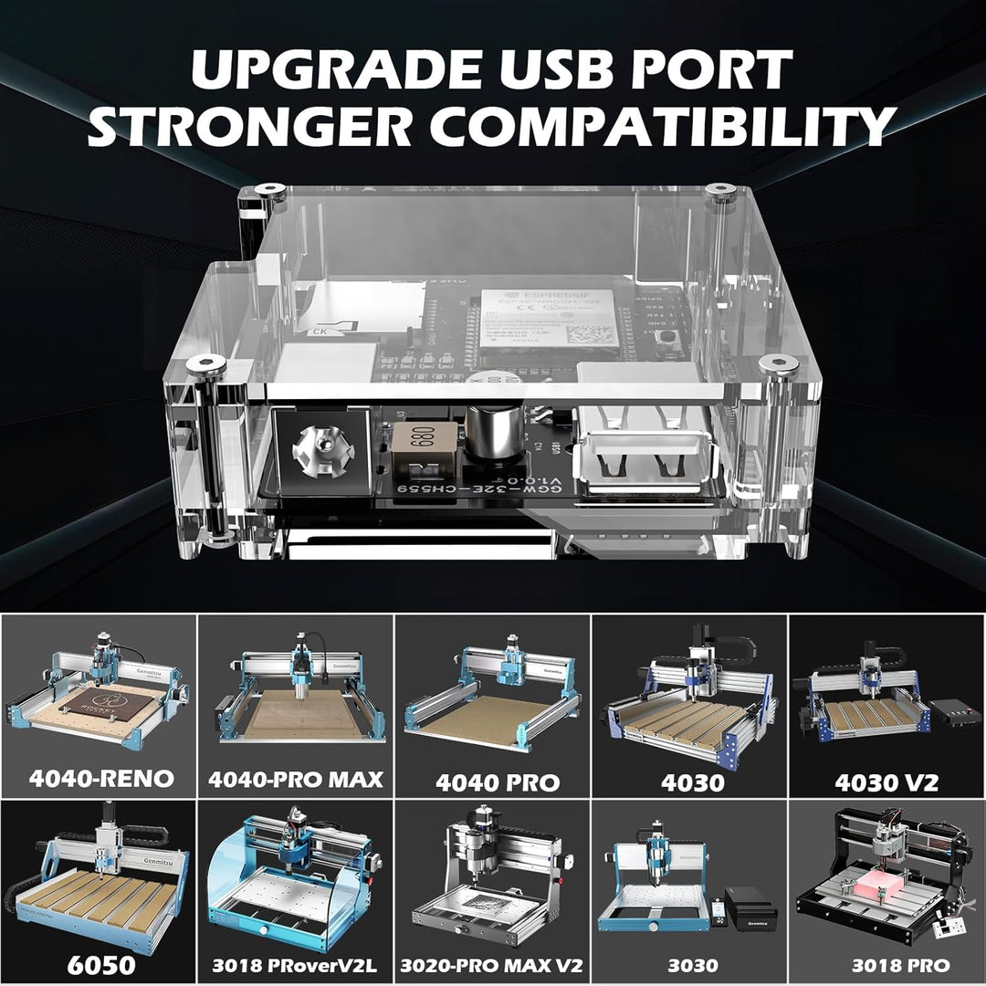 Genmitsu GGW-USB Wireless Wi-Fi Modul Kit mit USB-Anschluss, App G-Code Sending, Fernbedienung und M